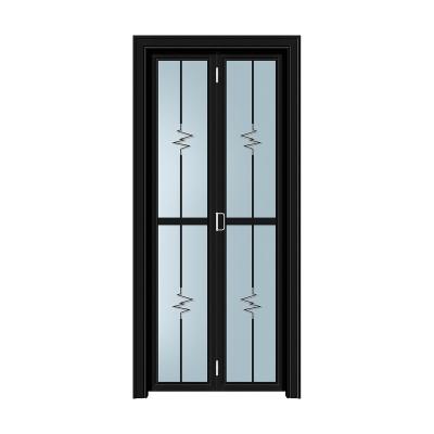 China Double Folding Glass Bi-Fold Screen Patio Accordion Doors Magnetic Aluminum Exterior Bifold Doors for sale