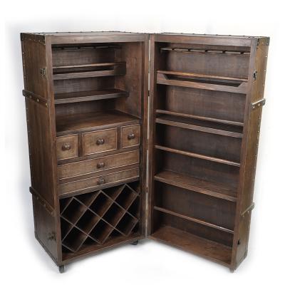 China Plywood wood traditional handcrafted handmade display cabinet with drawers wine storage cabinets for sale