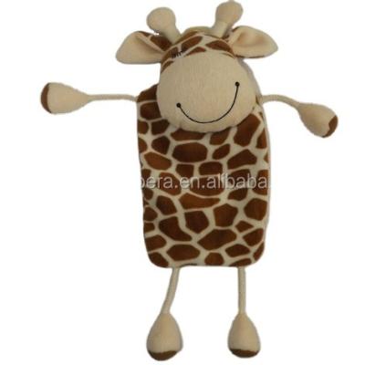 China Plush Fashion Gift High Quality Soft Baby Giraffe Hot Water Bag Animal Blanket for sale