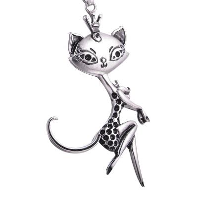 China Environmentally Friendly Necklaces Lucky Charms Stainless Steel Pendants Cute Women Jewelry Cat Animal Pendant Necklace For for sale