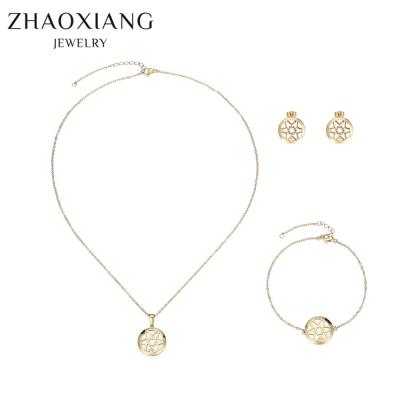 China High Quality SJ80009 High Quality Stainless Steel Jewelry Gold Plated Stainless Steel Jewelry Sets For Gift for sale