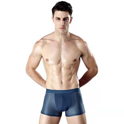 China Wholesale High Quality Cavity Antibacterial Men's Underwear High Quality Men's Breathable Briefs Honeycomb Mesh Mesh Brief Boxer Ice Yarn Men's Boxers for sale