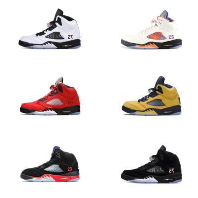 China NEW Anti-Smell Basketball Shoes High Quality OG Women 5 Retro 5s Bred Black Men's Fashion Sneakers Cat University Blue Fire Red for sale