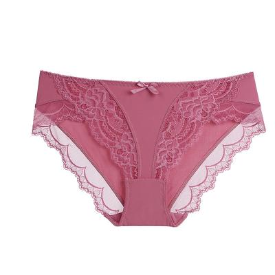 China Breathable Logo Women Cotton Bikini Custom Lace Sport High Rise Panties Plus Size Women's Underwear for sale