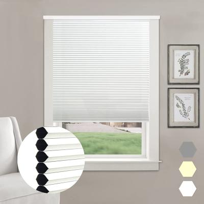 China Modern Customized Full Blackout Honeycomb Blinds Semi Manual Blackout Polyester Fabric Pull Bead Control For Bedroom And Study for sale