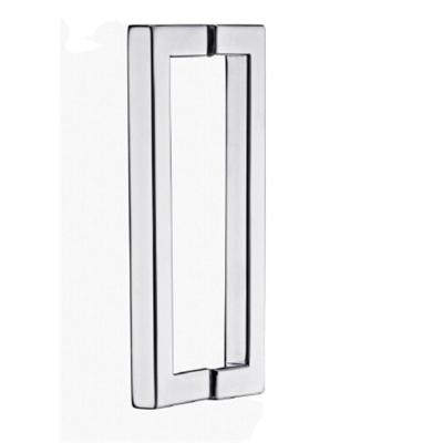 China Modern America Hot Sale Padia PDY-A005 Double Sided Silver 304 Stainless Steel Brass Square Tube Glass Bathroom Handle for sale