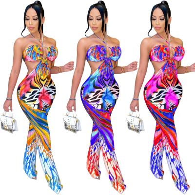 China Hot Sales Summer Women's Smart Jumpsuit Women's Sling Print Breathable Overalls for sale