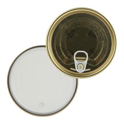 China Non Spill Maker 300 73mm Round Full Tin Can Cap For Tomato, Meat Tin Lid Easy Open End Milk Bottle for sale