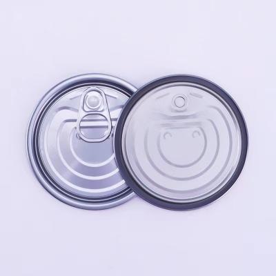 China Non Puddle New Sale 83mm Round Pull Ring Canning Jar Lids For Meat Food 307 TFS Eoe Peel Tape Easy Open Ends for sale