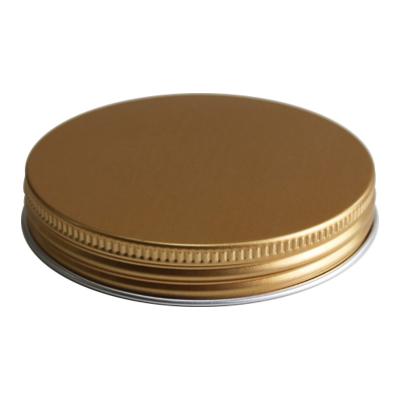 China Non Spill 88mm Gold Mouth Hook Lid Aluminum Large Screw Lid For Glass Mason Plastic Jar Can for sale