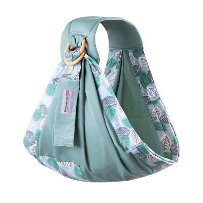 China Safe Factory Wholesale Cotton Soft Breathable Green Leaves Pattern Baby Wrap Carrier Slings for sale