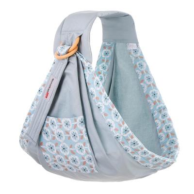 China Ergonomic Safe Wholesale Green Pattern Aqua Skin Cotton Baby Wrap Narrow Sling Carrier for sale