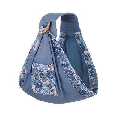 China Baby Wrap Flower Pattern Cotton Safe Blue End Skin Soft Ergonomic Sling Carrier for sale