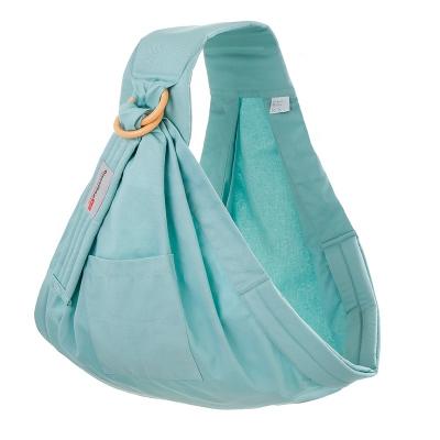 China Ergonomic Color Safe Pure Aqua Skin Cotton Carrier OEM Baby Wrap Green Narrow Sling for sale