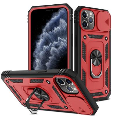 China Hot Selling Camera Shockproof TPU+PC Protector 360 Ring Holder Phone Case Magnetic Lens Cover For iPhone 11 pro for sale