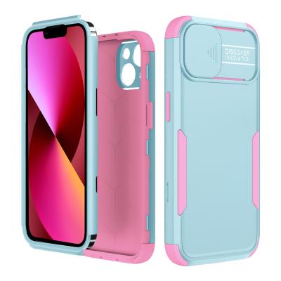 China Shockproof For iPhone 13 Pro Max Case Camera Protection Hard PC Back Cover Slide Camera Lens Protective Phone Case For iPhone 13 for sale