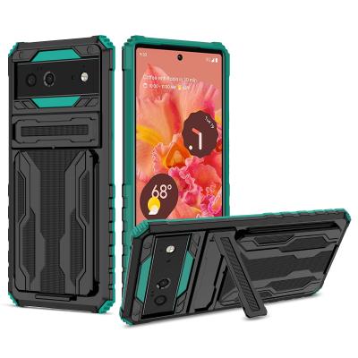 China Shockproof Shockproof Mobile Cover With Card Slot Kickstand Case For Google Pixel 6 Wallet Phone Case for sale