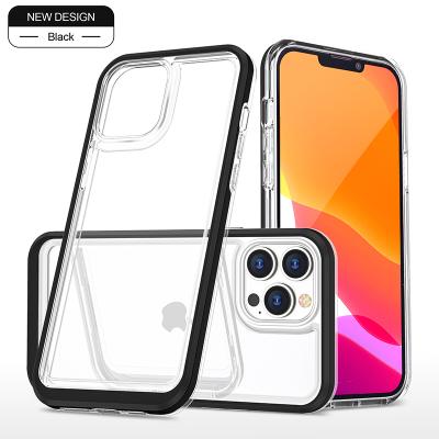 China Clear Clear Transparent Shockproof Hybrid Cell Phone Accessories PC TPU Phone Case For Iphone 13 pro max for sale