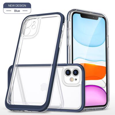 China Clear Transparent Shockproof Hard Slim Silicone Bumper Acrylic Back Phone Case For iPhone 11 for sale