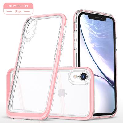 China High Quality Shockproof Clear Transparent Silicon Cell Phone Acrylic Shockproof Filter Mounts For iPhone XR for sale