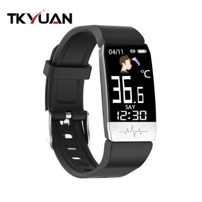 China 2020 Smart Bracelet ECG PPG T1S Touch Screen Smart Watch Body Temperature with Heart Rate Blood Pressure Monitor for sale