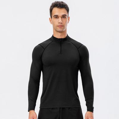 China Breathable Men's Euro US Sizing Dry-Fitting Moisture Wicking Performance Long Sleeve Zipper T-shirt 1/4 Sleeve Men's Active Quick Dry T-Shirts Crewneck T-shirts for sale