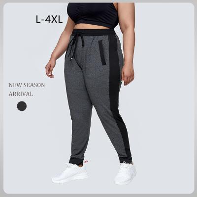 China 2021 Plus Size Women Breathable Elastic Waist With Drawstring Yoga Gaiters XXXXL High Waist Loose Fitness Yoga Pants Gaiters With Pockets for sale