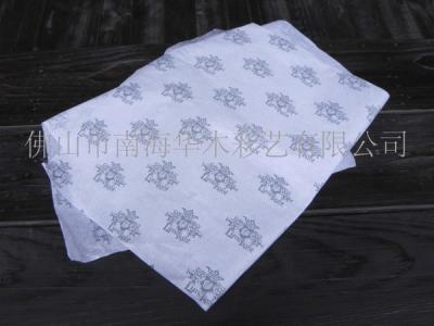 China White Custom Wrapping Paper With Flower Pattern Round Square Rectangle Shape for sale