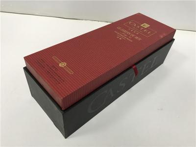 China Front Drop Wine Bottle Packaging Boxes , Single Bottle Wine Gift Box Recyclable for sale