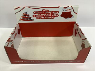 China Red And White Cardboard Display Stands 4 - Color Offset Printing ISO Certification for sale