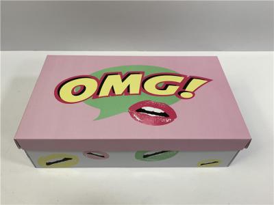 China Durable Cardboard Shoe Boxes With Cute Logo Flexible Capacity For Girls Shoes for sale