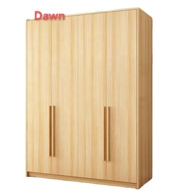 China 4 Door Modern Project Price Hotel Bedroom Wooden Color Cabinet Single Wardrobe Closet for sale