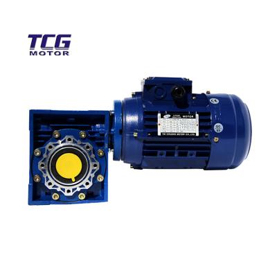 China TCG AC worm gear drip-proof motor, aluminum body, 100% copper, stable flange B3/B5/B14/B34 90W--37KW for sale