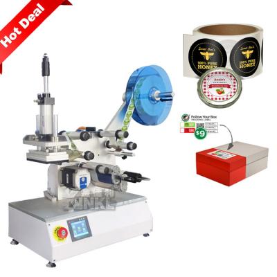 China Semi Automatic Flat Food Labeling Machine Manual Flat Labeling Machine Bottle Label Dispenser for sale