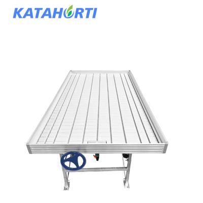 China Greenhouse Seedling Growing Greenhouse Plant Nursery Indoor Vertical Table 4*4 4*8 Customized Tray Rolling Benches for sale