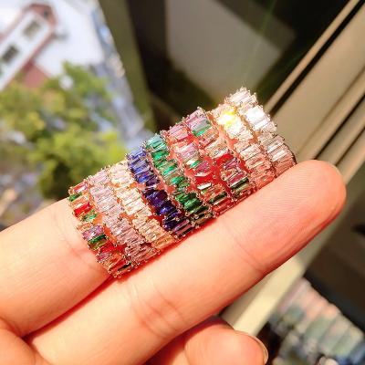 China LUOXIN New Fashion Zircon Diamond Gemstone 18k Bling Gold Plated Zircon Ring for sale