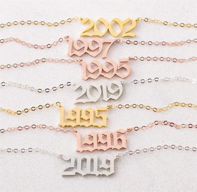 China LUOXIN FASHIONABLE Gold Birthday Gift Custom Women Personalized Numbers Choker Necklace for sale