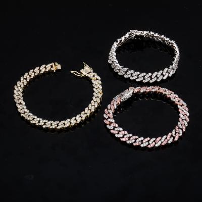 China Drop-shipping 8mm TRENDY Cubic Zircon Jewelry Fashion Custom LUOXIN Hip Hop Cuban Link Bracelet for sale