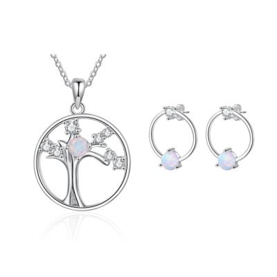 China FASHIONABLE LUOXIN shape 925 Sterling Silver Jewelry Gifts Blue Opal Tree of life necklace for sale