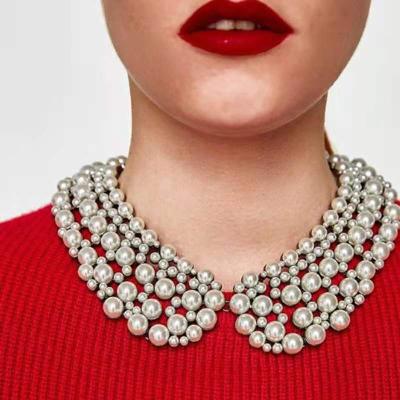 China Trendy Women's Retro Handmade Necklace Jewelry Fashion Imitation Pearl Necklace for sale