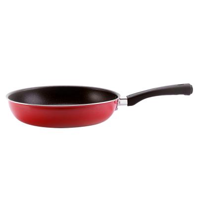 China Sustainable 28cm Red Color 3003aluminum Japanese Alloy Die Cast Nonstick Frying Pan With Bakelite Handle for sale