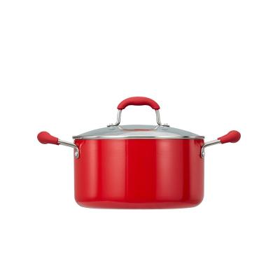 China Sustainable Soup Pot 5.4L Non-Stick Casserole Pot With Bakelite Handle Induction Soft Coating Lid And Bottom for sale