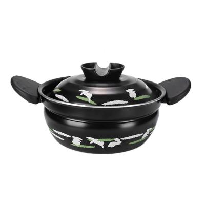 China Durable Japanese 3003 Aluminum Alloy Non Stick Colored Coating Cooking Soup Pots Hot Pot With Bakelite Handle for sale