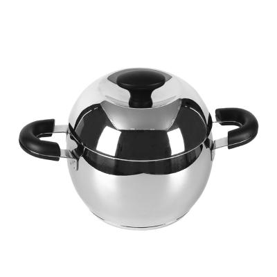 China Sustainable Polished Surface 304 Stainless Steel Deep Casserole Soup Pot With Bakelite Handle for sale