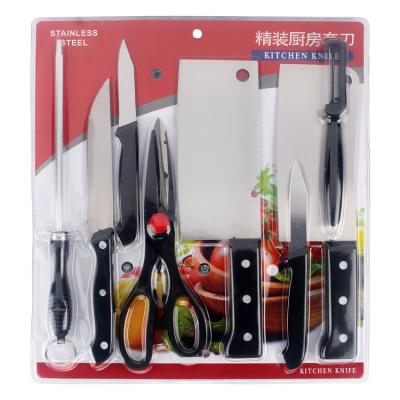 China Viable Kitchen Double Sided Suction Knife Set Ceramic Chef Slicer Nakiri Peeler 8 Piece Kitchen Set Knife Set Stainless Scissors Knife for sale