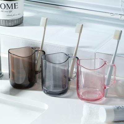 China Viable Wholesale Cheap Family Toothbrush Holder Drinking Cup Bathroom Mouthwash Cup Transparent Wash Cup for sale