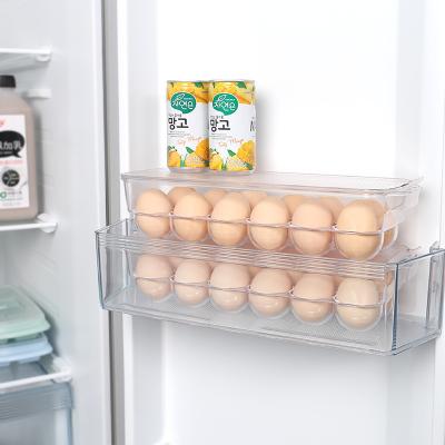 China Plastic Folding Plastic Kitchen Refrigerator Egg Container 12 Grids Egg Storage Box Container Trays With Lid for sale