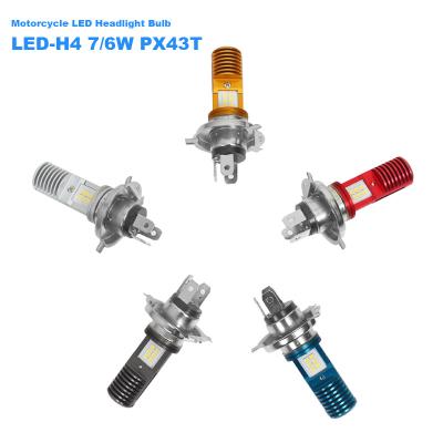 China Durable LED-H4 7/6W PX43T led motorcycle headlight 8v-80v led bulbs for sale