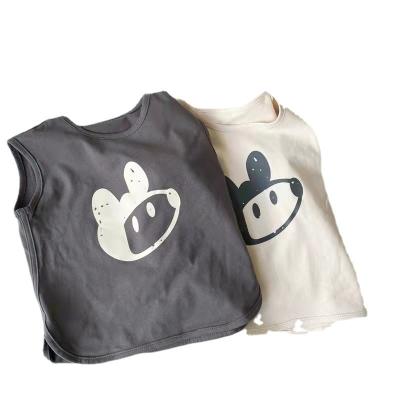 China Summer Baby Boys Girls Cotton Breathable Cartoon Toddler Sleeveless T-shirt Infant Mouse Vest Tops for sale