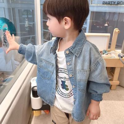 China High quality cotton anti-shrink button spring open fashion boys little ones outwear thin coat kids soft denim shirt for sale